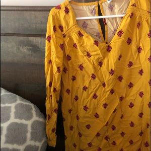 Yellow printed dress XS Old Navy